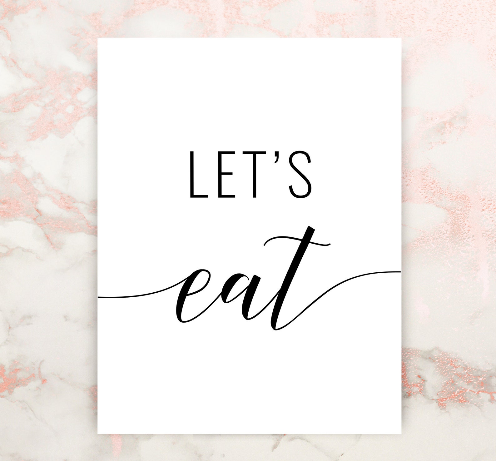 Let's Eat Printable Art Dining Room Wall Art Lets Eat - Etsy
