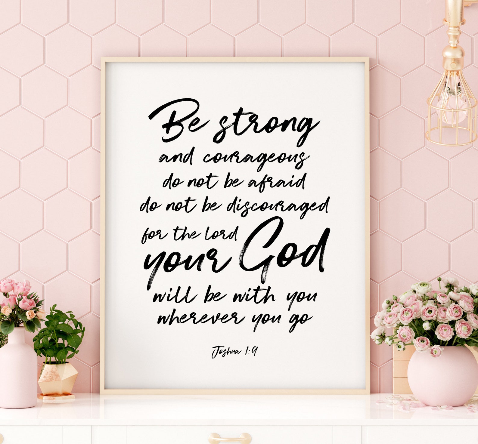 Be Strong and Courageous Printable Art Bible Verse Wall Art - Etsy