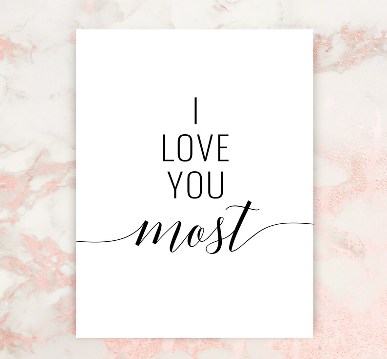 I Love You More I Love You Most Printable Art Set of 2 Wall | Etsy
