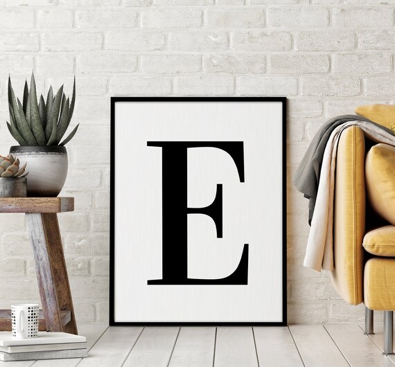 letter e printable art poster alphabet e letter etsy