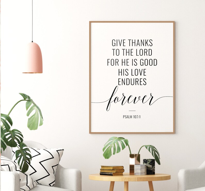 Give Thanks to the Lord Printable Art Bible Verse Printable | Etsy