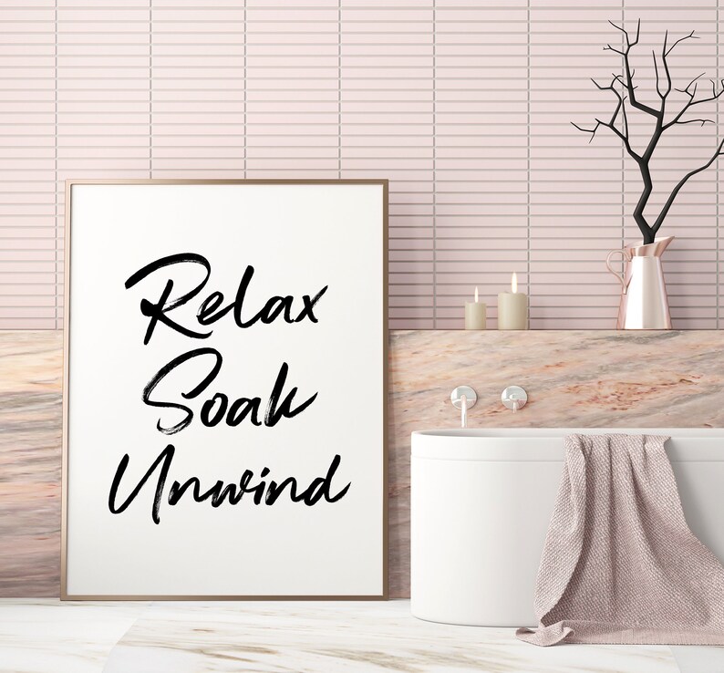 Bathroom Printable: Relax Soak Unwind Printable Art Bathroom - Etsy
