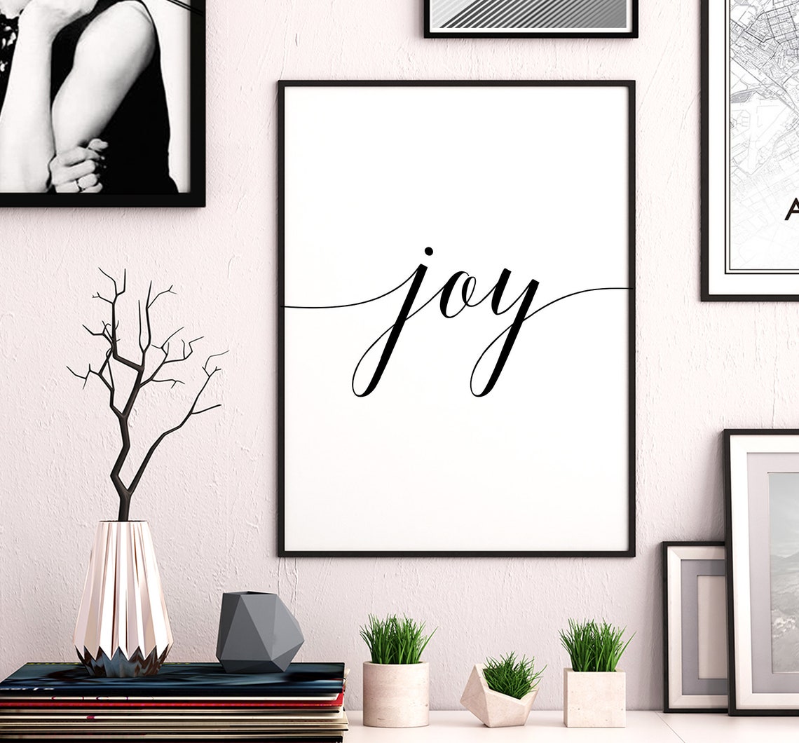 Joy Printable Art Joy Sign Home Decor Poster Joy Wall Art Etsy