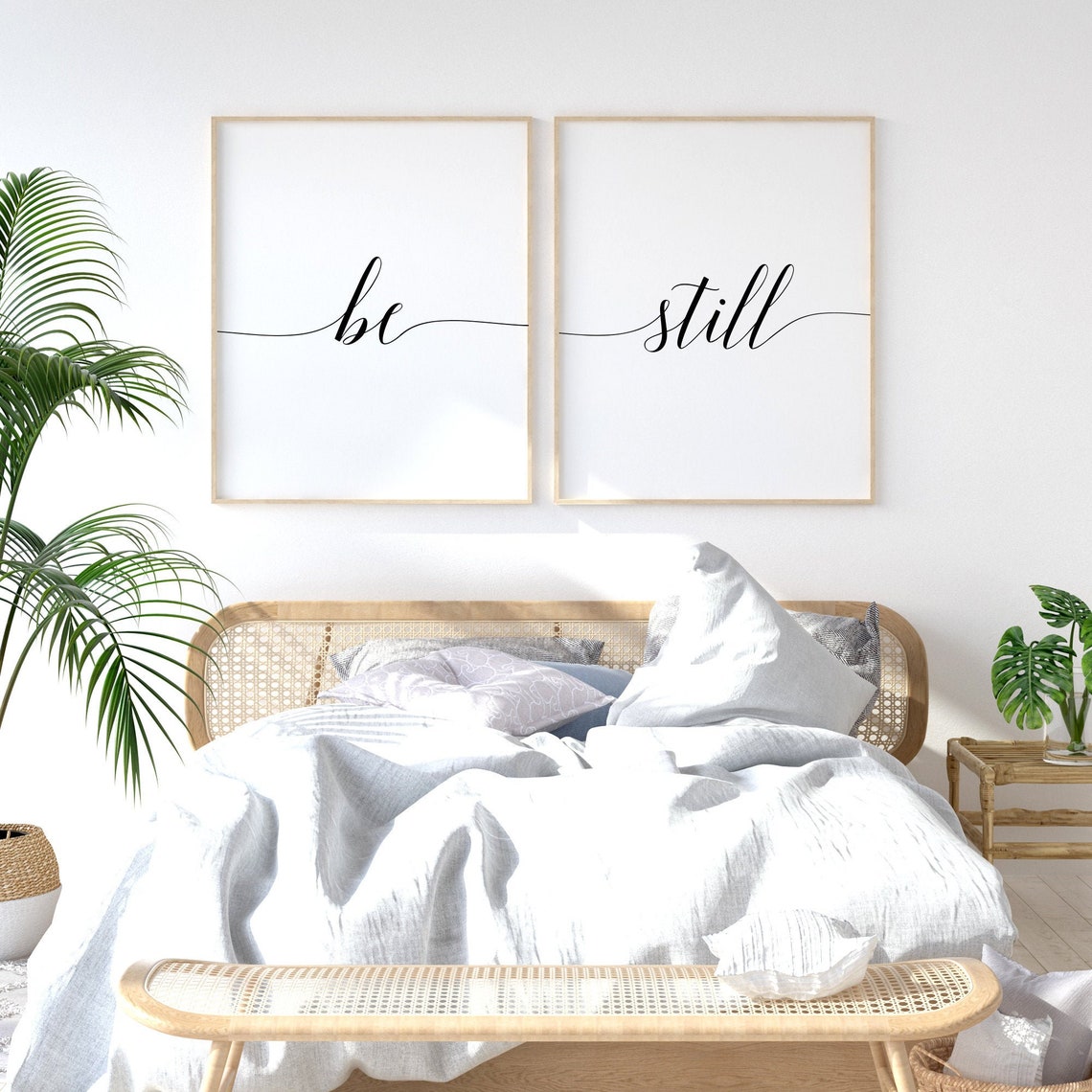 Be Still Printable Art Set of 2 Wall Art Bedroom Decor Be | Etsy