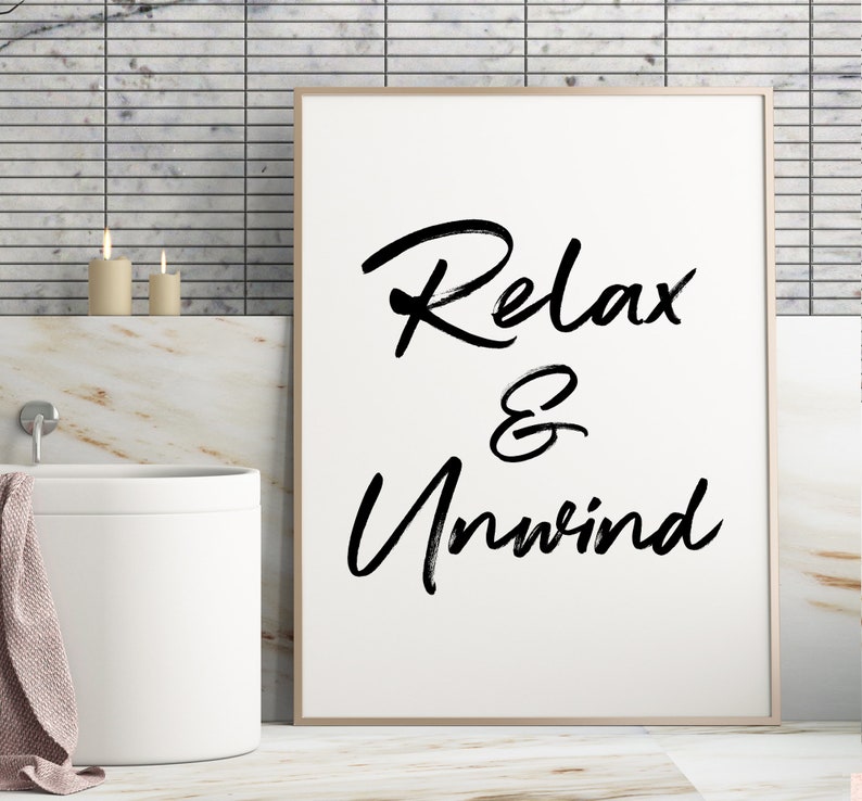 Bathroom Printable: Relax Soak Unwind Printable Art Bathroom - Etsy
