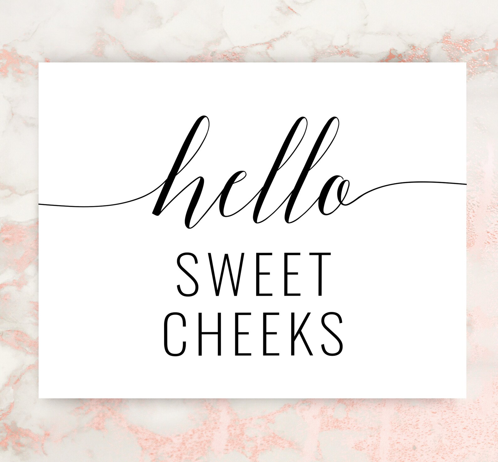 Hello Sweet Cheeks Printable Art Bathroom Art Nursery Decor - Etsy ...