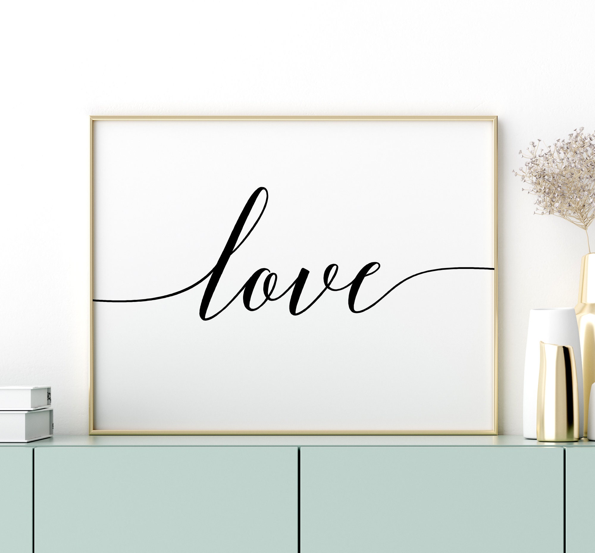 Love Printable Art Love Sign Typography Poster Love Wall | Etsy