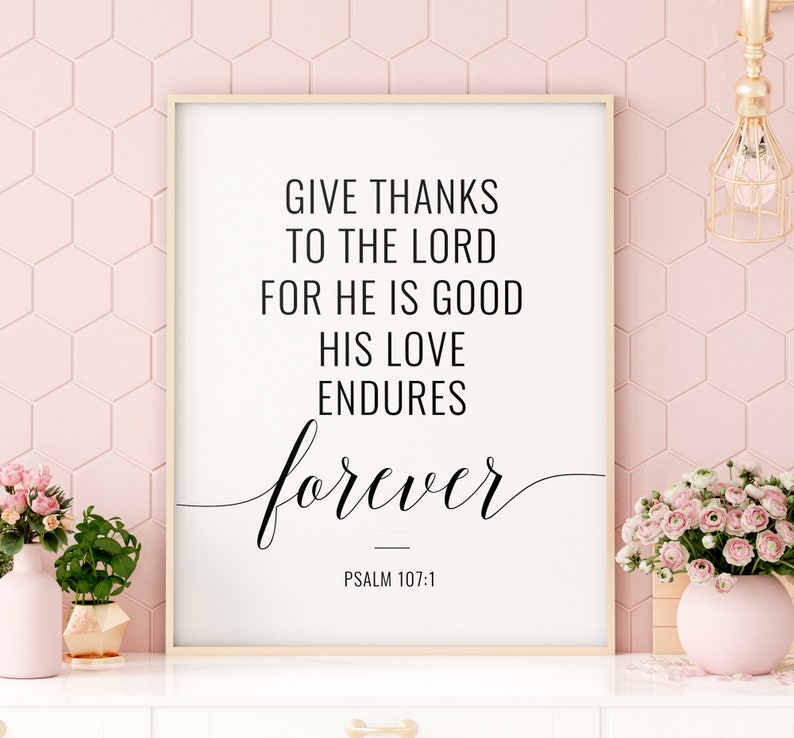 Give Thanks to the Lord Printable Art Bible Verse Printable | Etsy