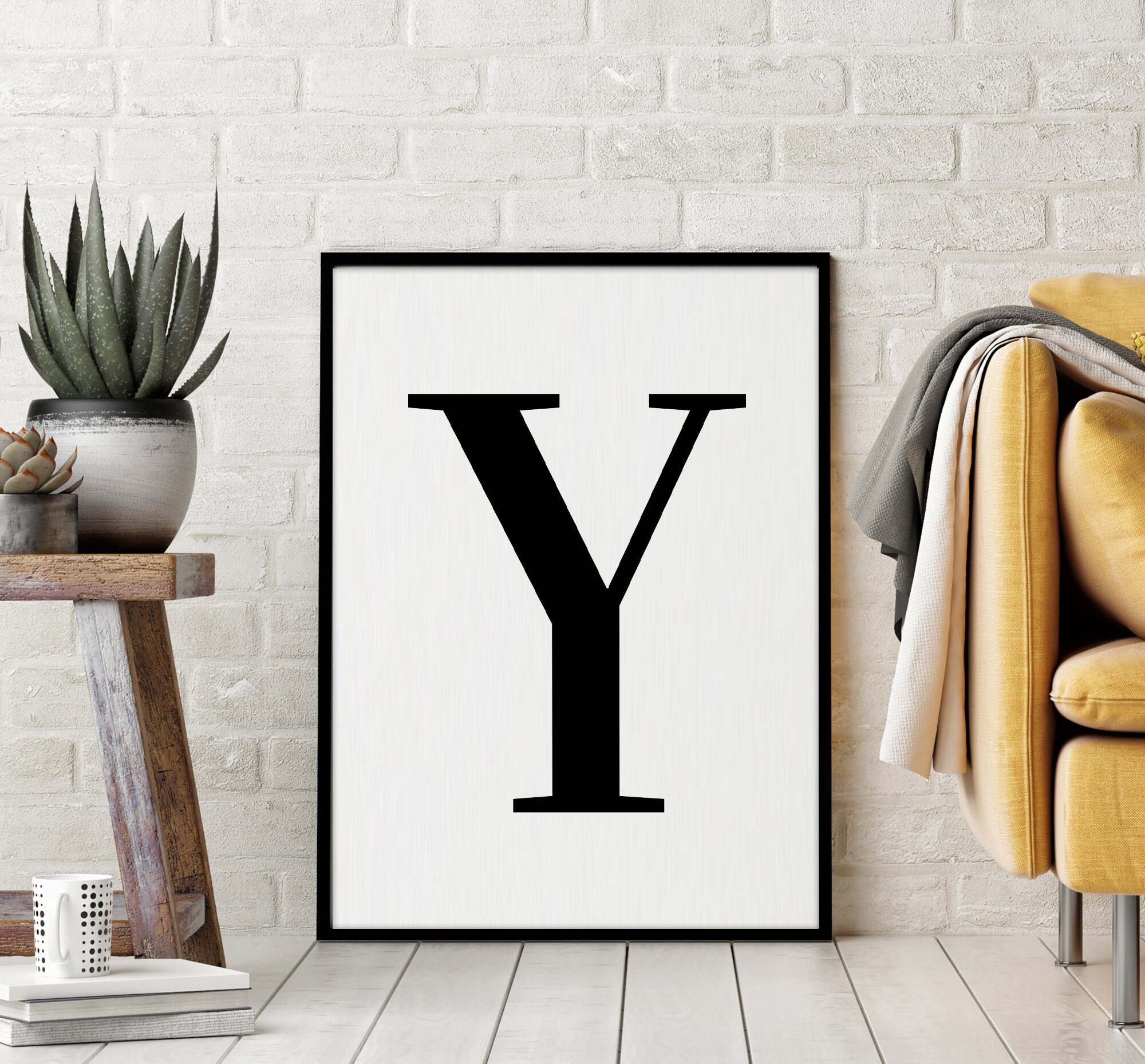 letter y printable art poster alphabet y wall etsy