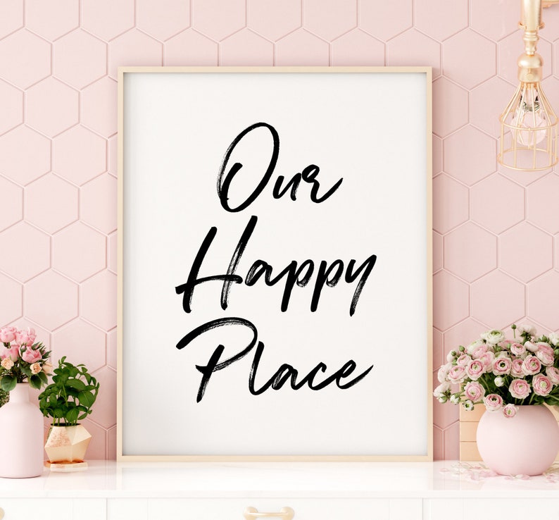 Our Happy Place Printable Art Home Wall Art Entrance Print | Etsy