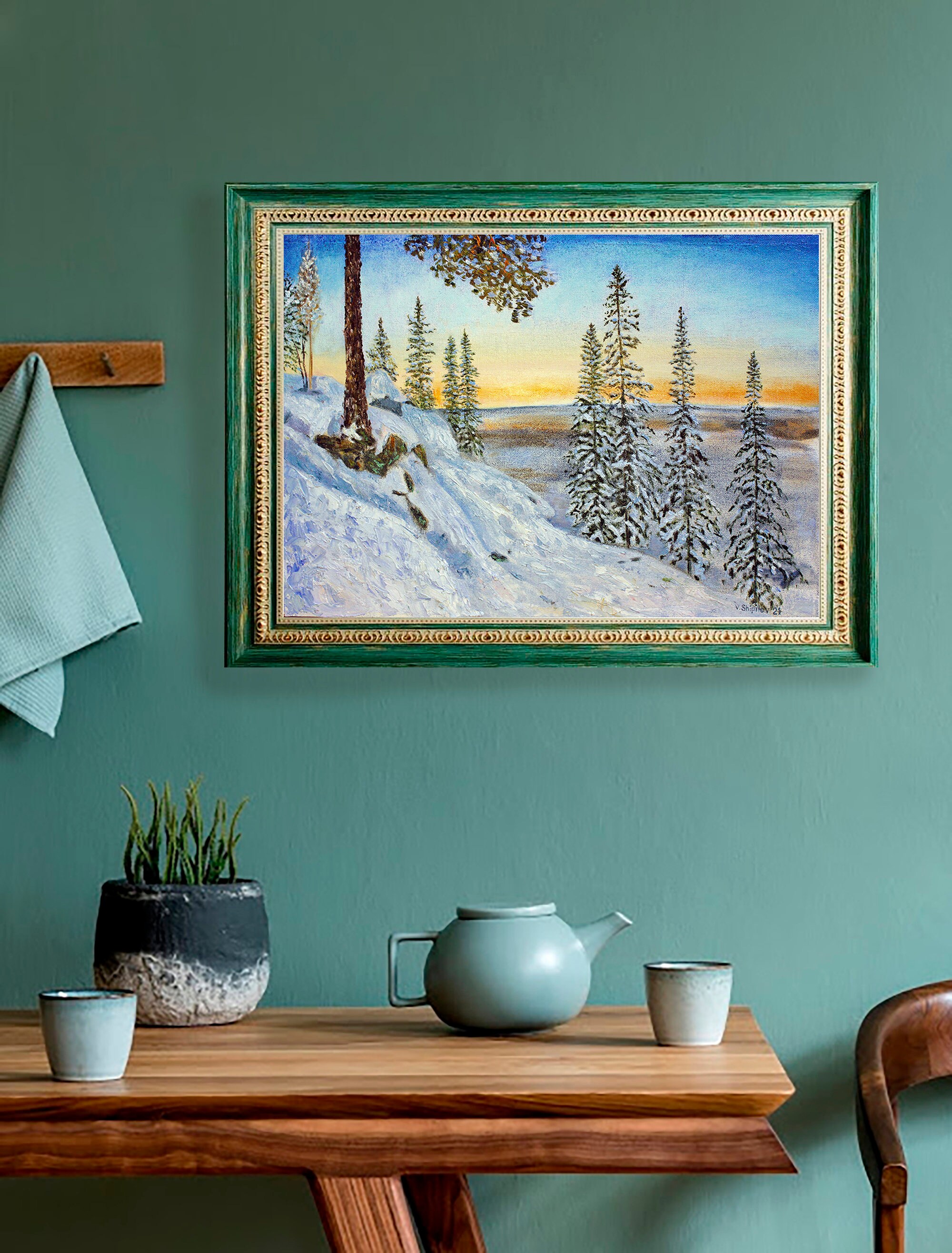 Canada Painting Original Oil Painting Canada In Winter Etsy