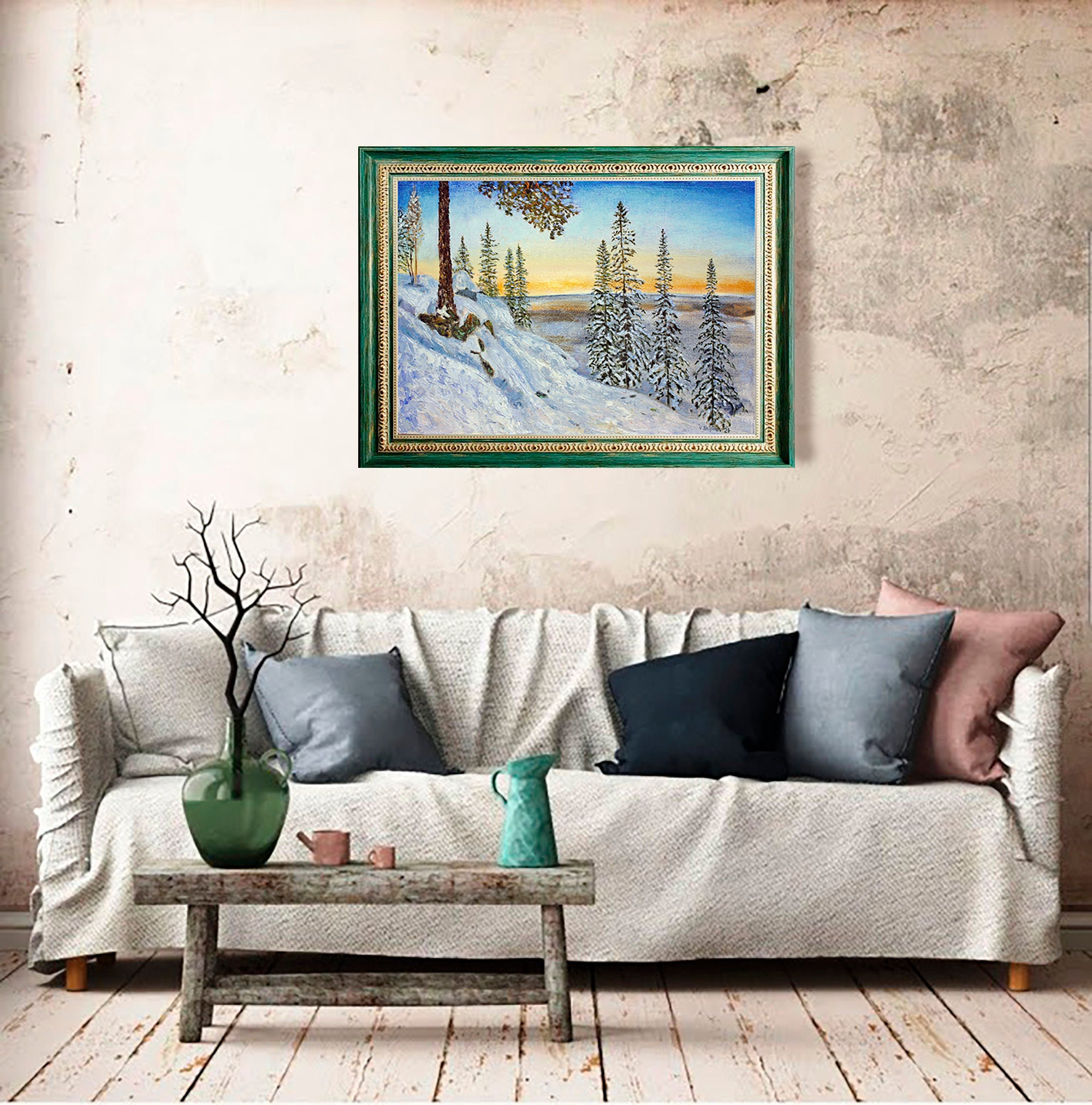 Canada Painting Original Oil Painting Canada In Winter Etsy