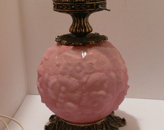 FENTON GWTW Pink Satin poppy Gone With The Wind Lamp Metal Parts Base ONLY - No Shade!!!