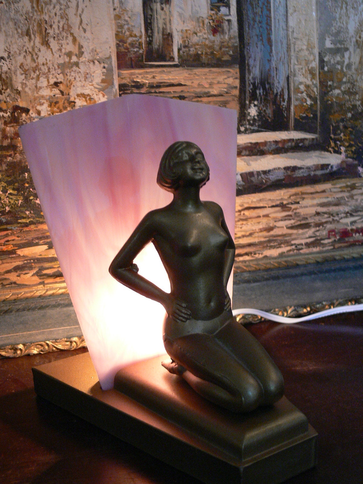 Art deco outlet nude lamp