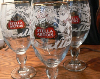 100% RECYCLED PUB/BAR/BBQ STELLA ARTOIS LAGER BEER CHALICE GLASS GOBLET 