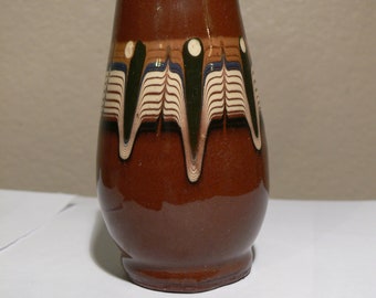 Vintage Red Clay Pulled Feather Art Pottery Hand Made 4 inch Tall