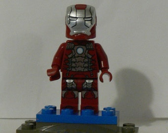 Iron Man w/ Flames Custom Figure #82 US SELLER - FITS LEGO 