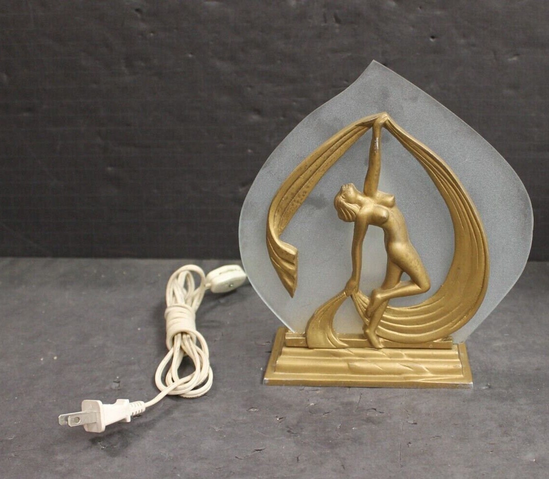 Art Deco Style Lady Figural Desk Accent Lamp Art Nouveau Base Etsy