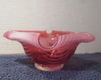 Vintage Fenton Cranberry Opalescent Bottom of Fairy Lamp. No known defects. Approx. size is 5" across top and 2 1/2" tall. Fairylamp