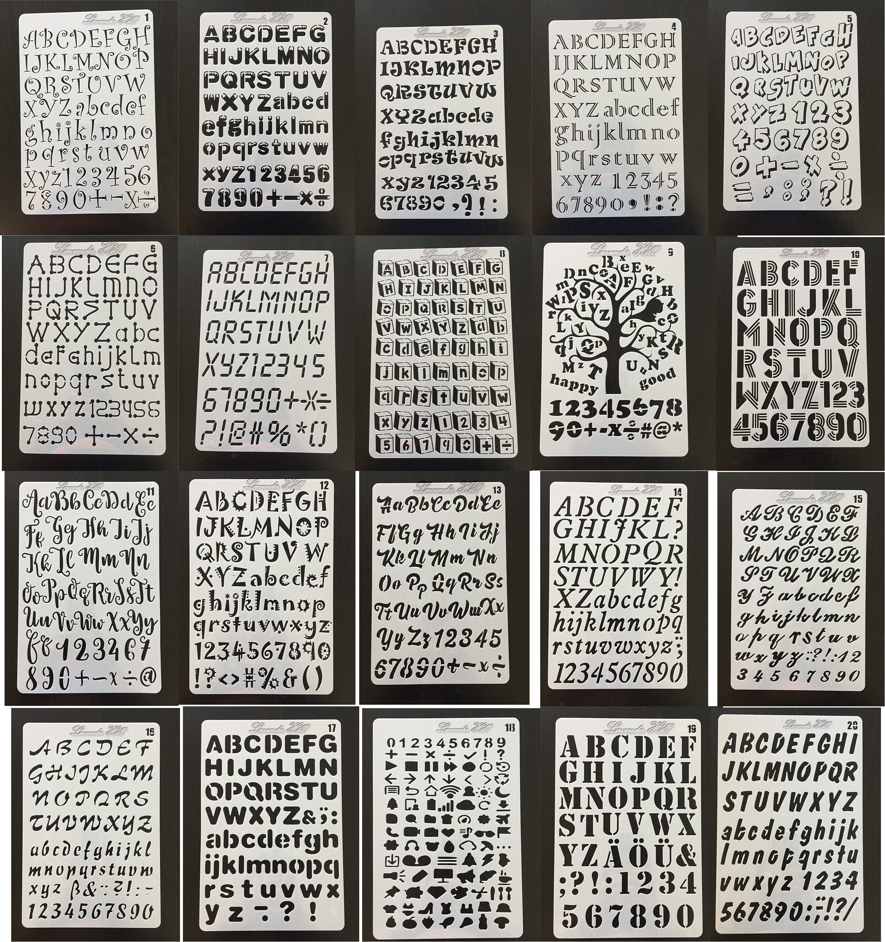 Artistic Alphabet Letters Numbers Stencils Painting Draw Card Making …