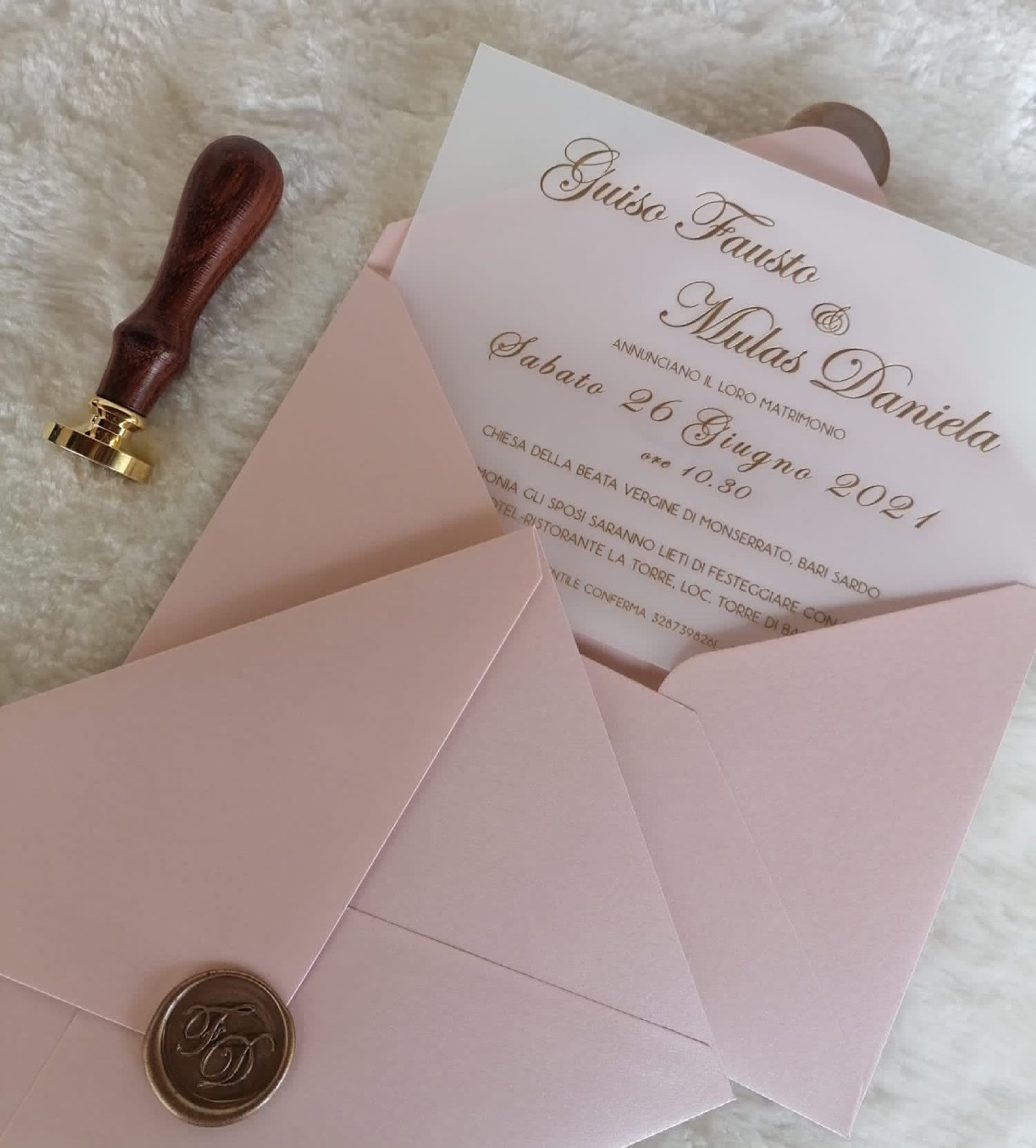 Partecipzioni di nozze in Stampa a caldo busta, partecipazioni in carta  trasparente, inviti matrimonio personalizzati wedding invitation -   Italia