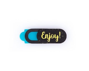 Osłona kamery internetowej Funsylab dla Twojej prywatności cyfrowej, kolorowe i zabawne akcesoria do laptopa/tabletu - Enjoy Mini, czarny