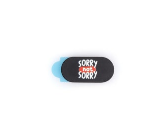 Webcam Cover by Funsylab for Your Digital Privacy, Colourful and Fun Laptop/Tablet Accessories - Sorry Not Sorry Mini