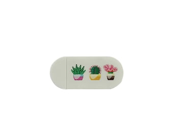Webcam Cover by Funsylab for Your Digital Privacy, Colourful and Fun Laptop/Tablet Accessories - Succulent