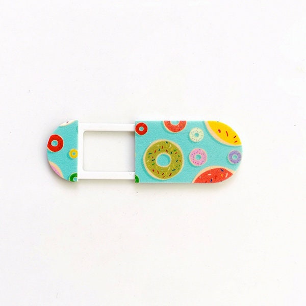 Webcam Cover by Funsylab for Your Digital Privacy, Colourful and Fun Laptop/Tablet Accessories - Doughnut World