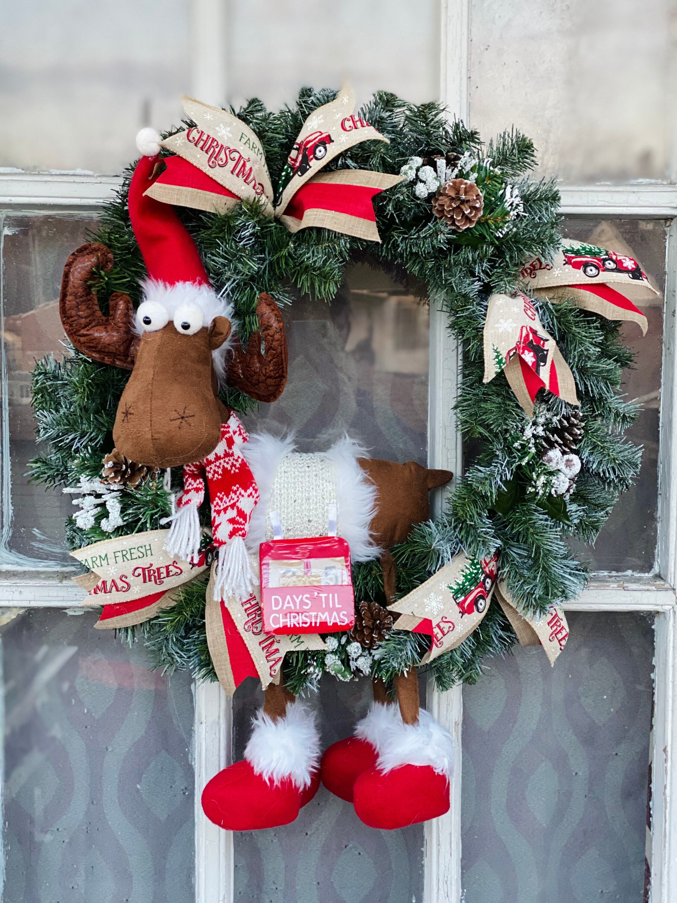 Moose Christmas Wreath 