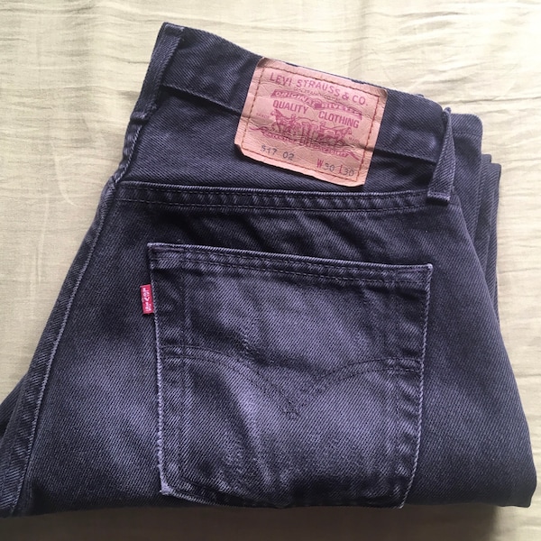 LEVI'S 517 W30L30 negro descolorido - vintage años 90 Hecho en Bélgica