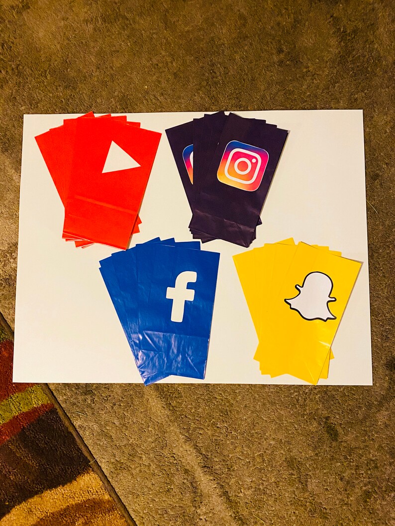 Snapchat Party Favor Bags Social Media Etsy