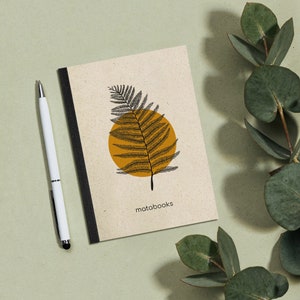 Sustainable A6 notebook/diary/journal/writing pad made of grass paper - stiff bound Dahara (orange)