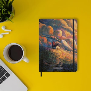 Libreta/diario/cuaderno/bloc de notas sostenible A5, hecha con papel de hierba dulce – Nari Color: Morado crepúsculo