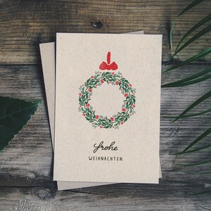 matabooks - A6 Grußkarte/Klapkarte aus nachhaltigem Graspapier als Weihnachtsgeschenk - Frohe Weihnachten