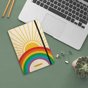 Sustainable A5 notebook/diary/journal/writing pad made of sweet grass paper - Pride Collection Nari - Sunlight (dotted)