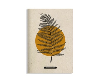 matabooks - A5 Handmade Blank Notebook/Diary/Sketchbook/Notebook made of Grass Paper - Maya Color: Orange