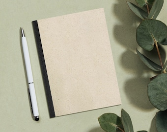 Sustainable A6 notebook/diary/journal/writing pad made of grass paper - stiff bound Dahara (Easy)