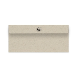 matabooks - Kuverts/Briefumschläge lang aus Graspapier ohne Sichtfenster mit nassklebend (Natur/Beige)