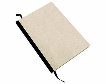 Sustainable A5 notebook/diary/journal/writing pad made of grass paper – notepad (black)