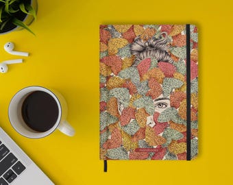 Sustainable A5 notebook/diary/journal/writing pad made from sweetgrass paper – Nari Color: Muted Red
