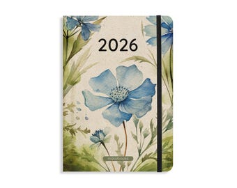 Sustainable A5 calendar Samaya 2026 made from grass paper, color: Spring Green (DE/EN) Year planner, weekly planner, appointment planner, pocket calendar