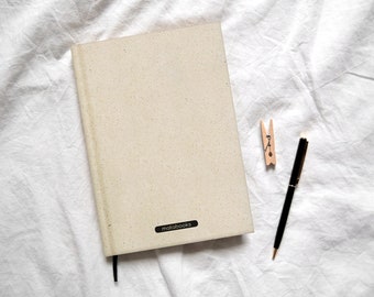 Sustainable notebook/diary/journal/writing pad/notebook/writing pad A5 made of grass paper - Jana Easy