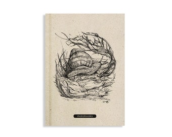 Nachhaltiges Notizbuch/Tagebuch/Journal/Schreibheft/Notebook/Schreibblock A5 aus Graspapier - Jana - Snail