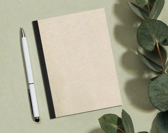 Sustainable A6 notebook/diary/journal/writing pad made of grass paper - stiff bound Dahara - Easy