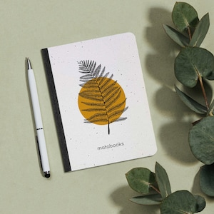 Sustainable A6 notebook/diary/journal/writing pad made of grass paper - seed book (orange)