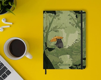 Sustainable A5 notebook/diary/journal/writing pad made from sweetgrass paper – Nari color: Forest Green
