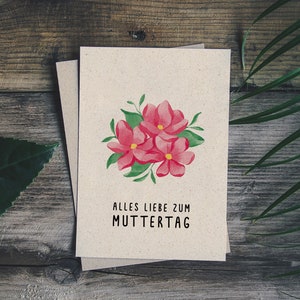 matabooks - A6 Grußkarte/Klapkarte aus nachhaltigem Graspapier als Muttertagsgeschenk - Alles Liebe zum Muttertag