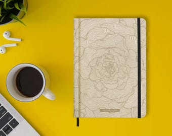 Libreta/diario/cuaderno/bloc de notas sostenible A5 de papel de hierba dulce – Nari Color: Oro rosa