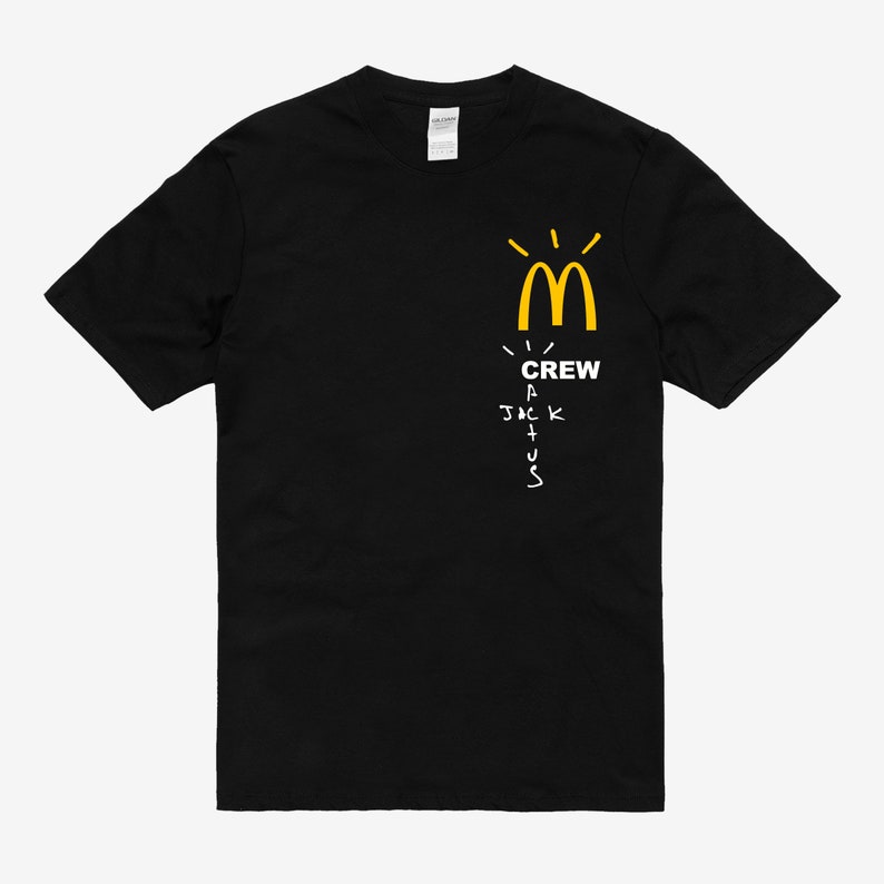 T-Shirt 100/% Cotton Travis Scott Cactus Jack McDonald/'s Crew